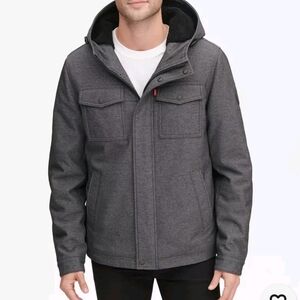 Levi's Charcoal Gray Water Resistant Sherpa Lined Jacket Trucker Coat Men's XXL